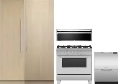 5 Piece Package Includes Refrigerator, Freezer, Range, Hood And Dishwasher